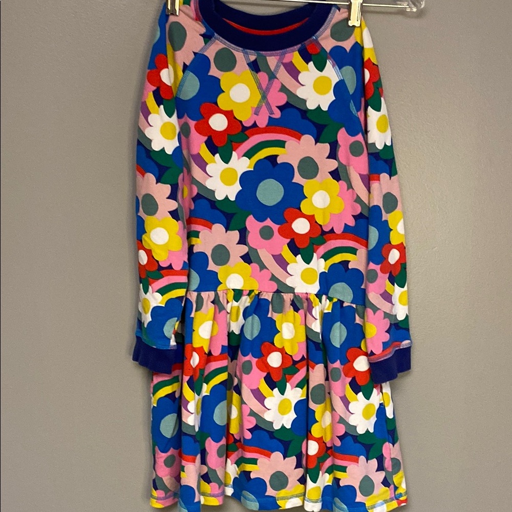 Mini Boden Yellow Red Long Sleeve Raglan Sundress